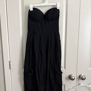 Strapless black jumpsuit